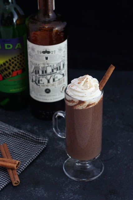 Mexican Hot Chocolate with Mezcal Whipped Cream