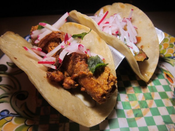 fried fish and carne asada tacos