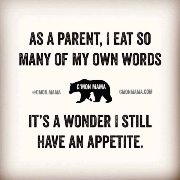 meme about parents never saying never and eating their own words