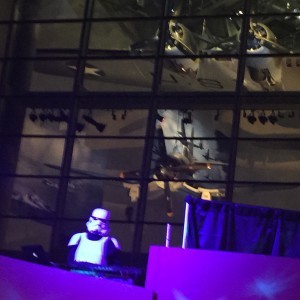 Storm Trooper spins at the World War II Museum at William Grant Welcome to Yonderyear party, photo Amanda Schuster