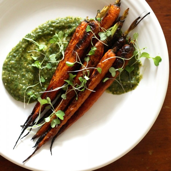 Carrots with Tomatillo Sauce