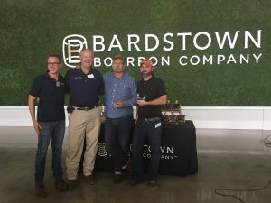 (L-R) Bardstown Bourbon Co.'s president and CEO David Mandell, BBCo. master distiller Steve Nally, Copper & Kings co-founder Joe Heron and C&K's head distiller Brandon O'Daniel
