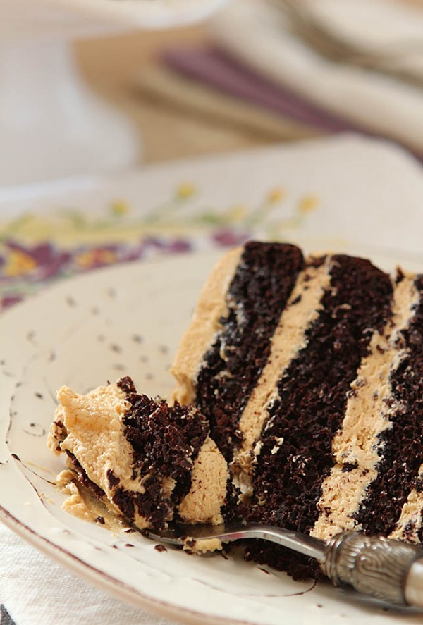 Espresso Chocolate Cake with Peanut Butter Frosting and a Rum Drizzle DrinkWire
