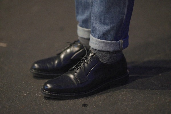 These shoes are a collaboration with Allen Edmonds: I wanted a pair of classic clean American black oxfords, and had them done in the finest smooth black leather, with rubber soles for comfort. I'm giving away a pair to the lucky reader who e-mails press.dandyproject@gmail.com with his shoe size and a sentence explaining why we should pick you. May the odds be in your favor.