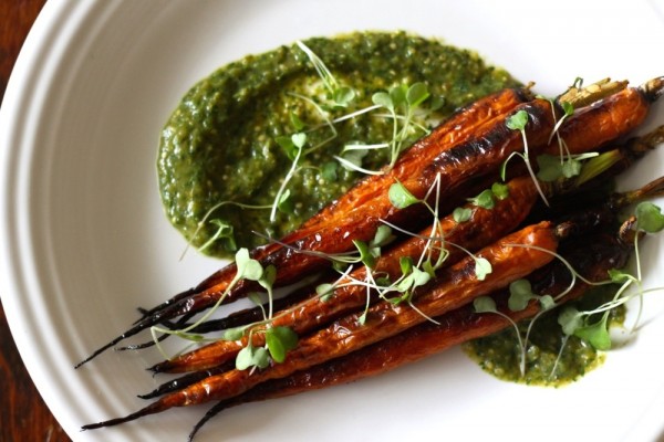 Carrots with Tomatillo Sauce
