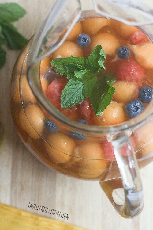 Healthy Mint Sangria | Lauren Kelly Nutrition