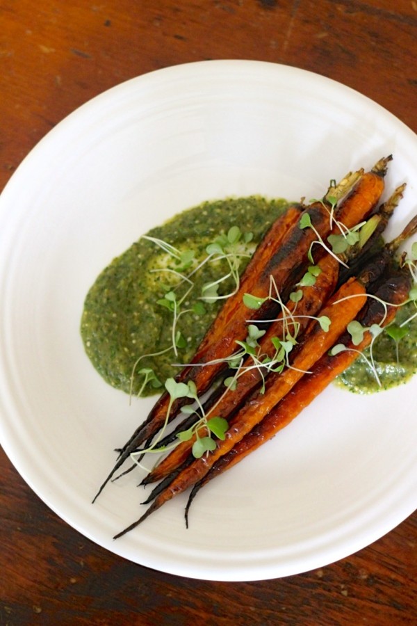 Carrots with Tomatillo Sauce - Borrowed Salt