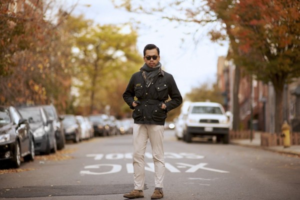 Stephan Schneider scarf, Barbour International Jacket, Seiko Astron watch, COS sweater and khakis, Church's socks, Number (N)ine shoes