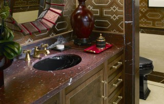 Caxton Undermount Sink  
 Pinstripe Sink Faucet
   From color palette to décor, every element of the space adds another delightful surprise to the design.